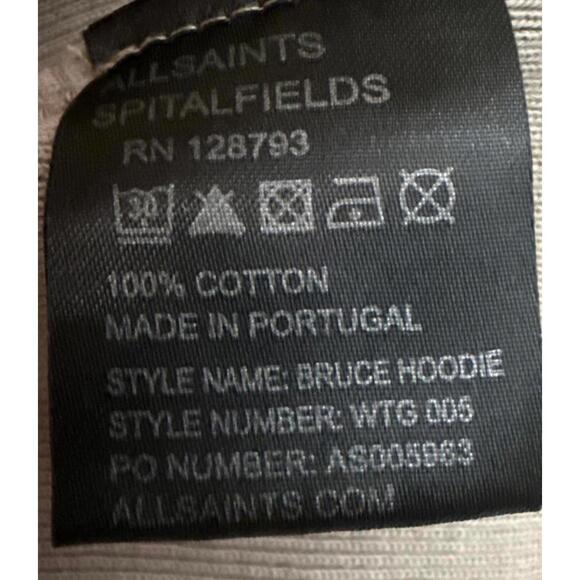 🆕LISTING🆕 Allsaints Spitalfields putty colored hoodie originally $269 - Picture 6 of 7